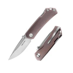 Real Steel Luna Maius Folding Knife Tan Bronze Titanium Handle N690 Plain Edge Satin Finish 7092 -BladeHaven Shop 092 3 58777.1693520914