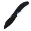 Kansept Nesstreet Folding Knife Black/Blue G10 Handle 154CM Plain Edge Black Stonewash Finish T1039A4