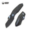 Kubey Monsterdog Frame Lock Folding Knife Black Flame Titanium Handle M390 Plain Edge Blackwash Finish KB285E -BladeHaven Shop 285E 58867.1692375643