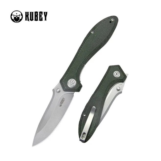 Kubey Ruckus Liner Lock Folding Knife Green Micarta Handle AUS-10 Plain Edge Beadblast Finish KU314N 3 Kubey Ruckus Liner Lock Folding Knife Green Micarta Handle AUS-10 Plain Edge Beadblast Finish KU314N