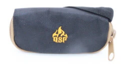 QSP Black Nylon Oxford Knife Pouch With QSP Logo Tan Zipper QSP-001