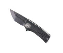 TwoSun Folding Knife Black Micarta Handle D2 Clip Point Plain Black Blade TS147-D2-BLK