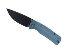 Petrified Fish Beluga Folding Knife Blue Micarta Handle K110 Black Stonewash Finish P01-BMW