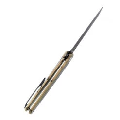 Kansept Arcus Folding Knife Gold Titanium/Black Micarta Handle S35VN Plain Edge Black Stonewash Finish K1046A4 -BladeHaven Shop 6 70311.1680469874