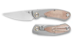 Bestech LITO Folding Knife Titanium/Natural Canvas Micarta Handle M390 Plain Edge Satin Finish BT2307B -BladeHaven Shop BT2307B 5 37170.1695140263