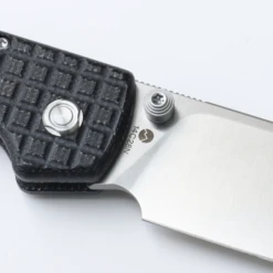 WMK Exclusive Vosteed Raccoon Button Lock Pocket Knife Black Micarta Frag Pattern Handle 14C28N Plain Edge RC3SVM13 -BladeHaven Shop Black Micarta Frag 1 43574.1679577816.1280.1280 30559.1683133358