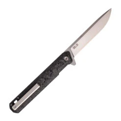 Tekto F2 Bravo Folding Knife Silver Forged Carbon Fiber Handle W/Black Accents D2 Drop Point Plain Edge -BladeHaven Shop CCBK 8 14323.1686856701