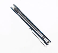 WMK Exclusive CJRB Pyrite Wharncliffe Folding Knife Black & Blue Gmascus G10 Handle AR-RPM9 Wharncliffe Plain Edge Stonewash Finish J1925A-DBU -BladeHaven Shop CJRB J1925A DBU 02 91577.1685545339