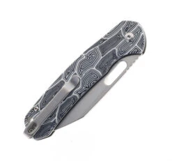 WMK Exclusive CJRB Pyrite Wharncliffe Folding Knife Black & White Gmascus G10 Handle AR-RPM9 Wharncliffe Plain Edge Stonewash Finish J1925A-DBW -BladeHaven Shop CJRB J1925A DBW 04 35590.1685545299