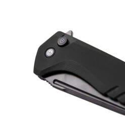 Tekto F3 Charlie Button Lock Folding Knife Black G10 Handle D2 Drop Point Plain Black Blade -BladeHaven Shop D2K 6 84512.1686774762