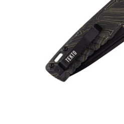 Tekto F3 Charlie Button Lock Folding Knife Green/Black Gmascus Handle D2 Drop Point Plain Black Blade -BladeHaven Shop GIM 8 27749.1686842129