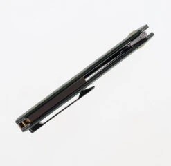 Kansept Integra Folding Knife Green/Yellow Carbon Fiber Handle S35VN Plain Edge Black Stonewash Finish K1042B3 -BladeHaven Shop KANSEPT INTEGRA K1042B3 04 42647.1696439731