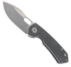Maxace Meerkat Folding Knife Dark Grey Titanium Handle S90V Plain Edge M13B