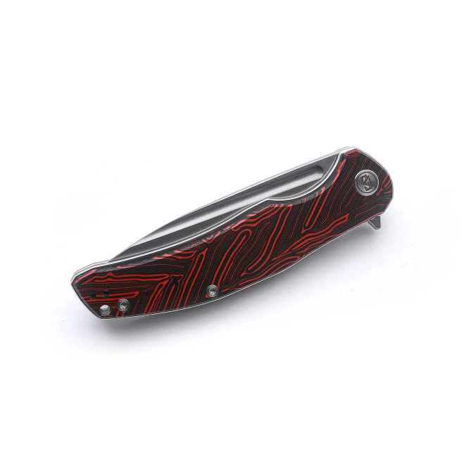 Miguron Velona Folding Knife Red Gmascus G10 Handle 14C28N Blade MGR-8003DRD - Image 3