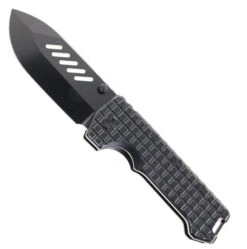PMP Knives Kodiak Beast Pocket Knife Frag Black Titanium Handle Black M390 Steel Blade