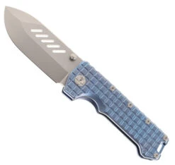 PMP Knives Kodiak Beast Pocket Knife Frag Blue Titanium Handle M390 Steel Blade