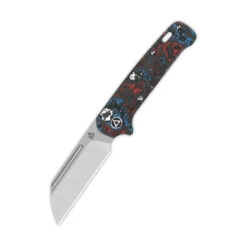 QSP Penguin Slip Joint Folding Knife Black/Blue/Red Fat Carbon Fiber Handle 20CV Plain Edge QS130SJ-F1