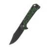 QSP Grebe Button Lock Folding Knife Green/Black Carbon Fiber Handle S35VN Clip Point Plain Black Blade QS147-G2 -BladeHaven Shop QS147 G2 1 69895.1691168241