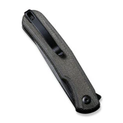Sencut Scitus Folding Knife Dark Green Canvas Micarta G10 Handle D2 Straight Back Plain Edge Black Stonewash Finish S21042-3 -BladeHaven Shop S21042 3 Scitus 5 40912.1671727992