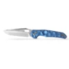 WMK Exclusive Vosteed Thunderbird Button Lock Flipper Pocket Knife Sculpted Blue Aluminum Handle Satin 154CM TB34VTA2L -BladeHaven Shop TB34VTA2L Stonewash 154CM Blue Aluminium 1 25985.1692293075