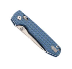 WMK Exclusive Vosteed Raccoon Crossbar Lock Folding Knife Blue Micarta Frag Handle 14C28N Plain Edge Satin Finish RCCWM2 -BladeHaven Shop VOSTEED RACCOON CB BLUE MICARTA 01 27044.1692206169
