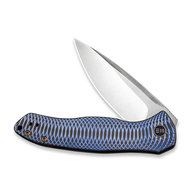 WE Knife Kitefin Frame Lock Knife Blue + Black Titanium Handle Plain S35VN Blade 2001D 5 WE Knife Kitefin Frame Lock Knife Blue + Black Titanium Handle Plain S35VN Blade 2001D - Image 3