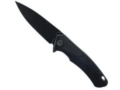 Petrified Fish Filpper Folding Knife Carbon Fiber Handle D2 Plain Edge Black Stonewash Finish PF-838CDW