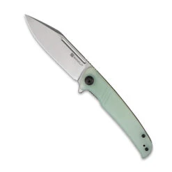 Discontinued Sencut Brazoria Folding Knife Natural G10 Handle D2 Clip Point Plain Edge Silver Bead Blast Finish SA12B